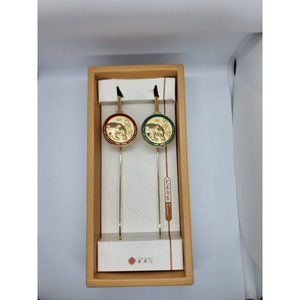 Tom Horse Painted Enamel Art Bookmarks 2pk Panda Gift‎ Box New